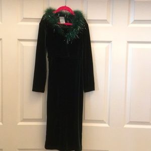 Green velvet child’s dress